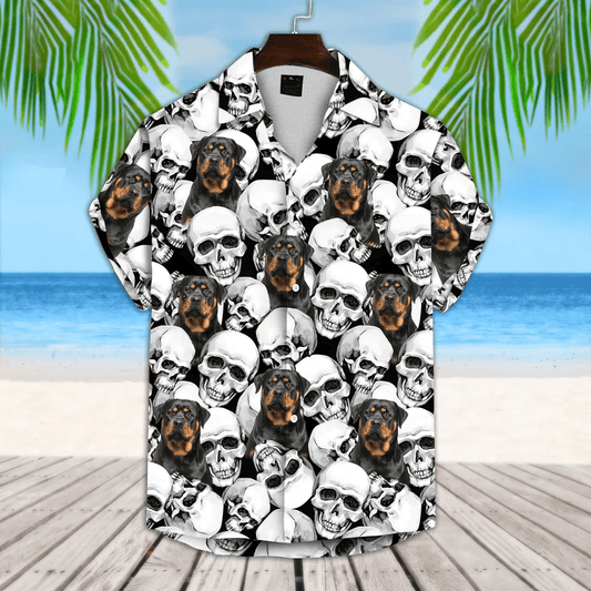 Dog Custom Hawaiian Shirt - Custom Photo Pet Skull Pattern Personalized Hawaiian Shirt - Perfect Gift For Dog Lovers, Friend, Family - Amzanimalsgift