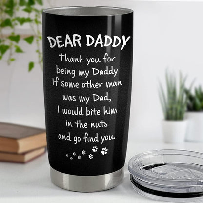 Dog Custom Name Father's Day Tumbler - World’s Best Dog Dad Personalized Tumbler, Gift For Dog Lovers, Dog Dad, Happy Father's Day - Amzanimalsgift