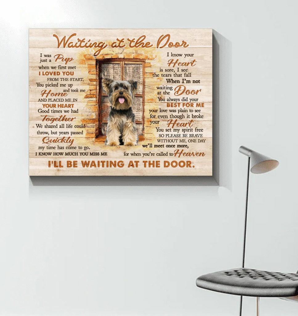 Dog Custom Photo Portrait Canvas - I'll Be Waiting At The Door Vintage Personalized Canvas - Gift For Dog Lovers, Family, Friend - Amzanimalsgift