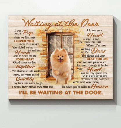 Dog Custom Photo Portrait Canvas - I'll Be Waiting At The Door Vintage Personalized Canvas - Gift For Dog Lovers, Family, Friend - Amzanimalsgift