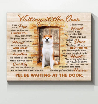 Dog Custom Photo Portrait Canvas - I'll Be Waiting At The Door Vintage Personalized Canvas - Gift For Dog Lovers, Family, Friend - Amzanimalsgift