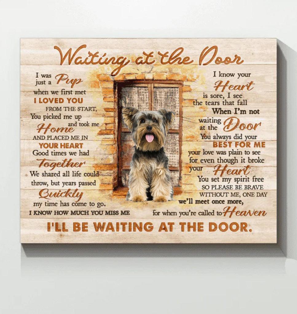 Dog Custom Photo Portrait Canvas - I'll Be Waiting At The Door Vintage Personalized Canvas - Gift For Dog Lovers, Family, Friend - Amzanimalsgift