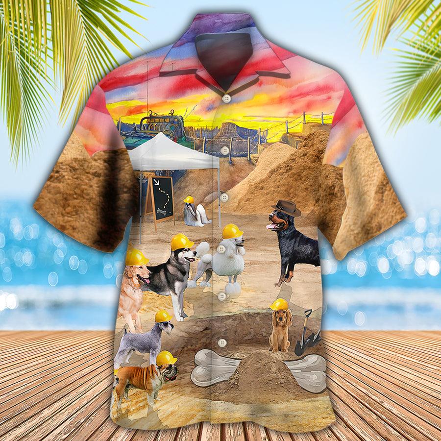 Dog Hawaiian Shirt, Archeologist Dog Digging for Bones Aloha Hawaiian Shirt For Summer, Gift For Men Women, Dog Lovers, Friends - Amzanimalsgift