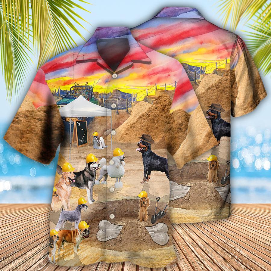 Dog Hawaiian Shirt, Archeologist Dog Digging for Bones Aloha Hawaiian Shirt For Summer, Gift For Men Women, Dog Lovers, Friends - Amzanimalsgift