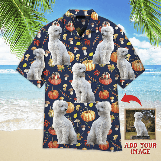 Dog Hawaiian Shirt Custom Photo, Dog And Watercolor Autumn Personalized Hawaiian Shirts - Perfect Gift For Dog Lovers, Family, Friends - Amzanimalsgift
