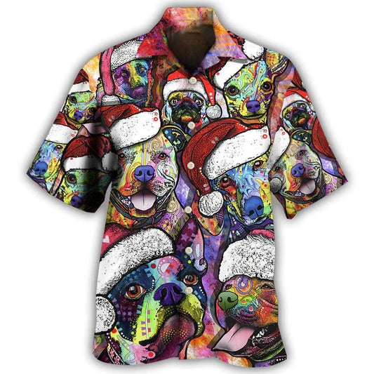 Dog Hawaiian Shirt, Dog Christmas Colorful Art Style Aloha Hawaiian Shirt For Summer, Gift For Men Women, Dog Lover, Friends - Amzanimalsgift