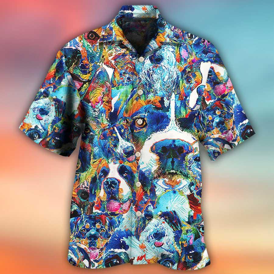 Dog Hawaiian Shirt, Dog Delight Art Style Aloha Hawaiian Shirt For Summer, Gift For Men Women, Dog Lover, Dog Mom Dad - Amzanimalsgift