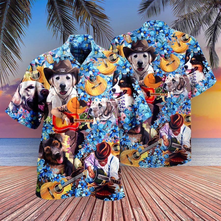 Dog Hawaiian Shirt - Guitar Dog Aloha Hawaiian Shirt, That's What I Do I Pet Dogs I Play Guitars Hawaiian Shirt - Gift For Men Women, Music Guitar Lovers - Amzanimalsgift