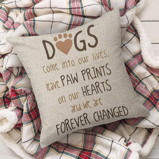 Dog Lover Throw Pillow, Dog Paw Print Throw Pillows - Perfect Gift For Mother's Day, Father's Day, Dog Lover, Dog Mom, Dog Dad - Amzanimalsgift