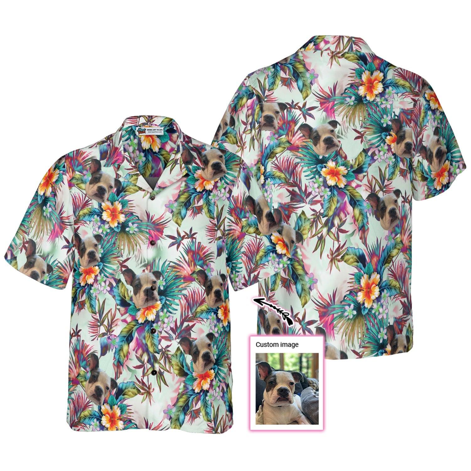 Dog Pet Custom Aloha Hawaiian Shirt For Summer - Dog With Tropical Flowers Personalized Hawaiian Shirt For Men Women - Gift For Dog Lovers, Pet Lovers - Amzanimalsgift