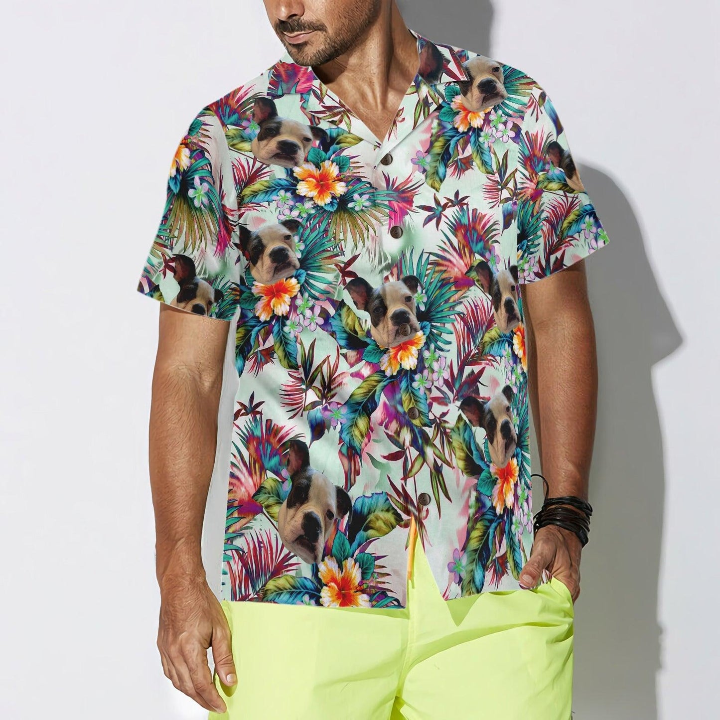 Dog Pet Custom Aloha Hawaiian Shirt For Summer - Dog With Tropical Flowers Personalized Hawaiian Shirt For Men Women - Gift For Dog Lovers, Pet Lovers - Amzanimalsgift