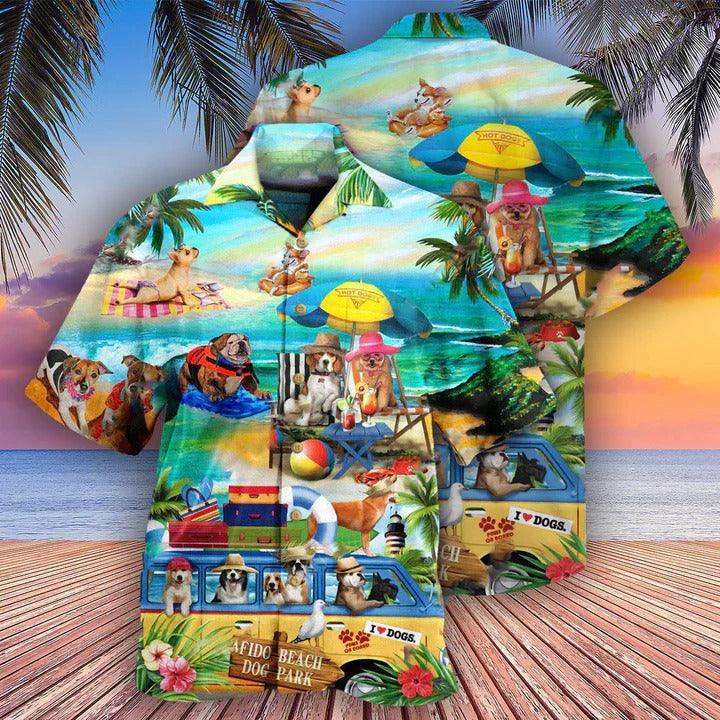 Dogs Aloha Hawaii Shirt - Dogs Paws On Board Love Beach Hawaiian Shirt For Summer - Perfect Gift For Dog Lovers, Friend, Family - Amzanimalsgift