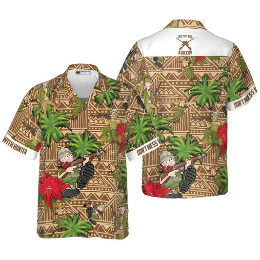 Don't Mess With Hunter Hawaiian Shirt, Hunter Hawaiian Shirt, Summer Aloha Shirt- Perfect Gift For Men, Women, Husband, Wife, Friend, Family - Amzanimalsgift