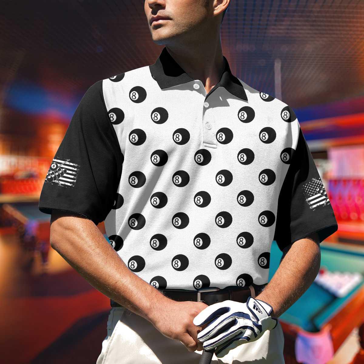 Don't Mess With Poolasaurus Polo Shirt, Billiards Ball Pattern Shirt For Male Players, Simple Billiards Shirt Design, Polo Shirt Gift For Men, Gift For Billiards Lovers - Amzanimalsgift