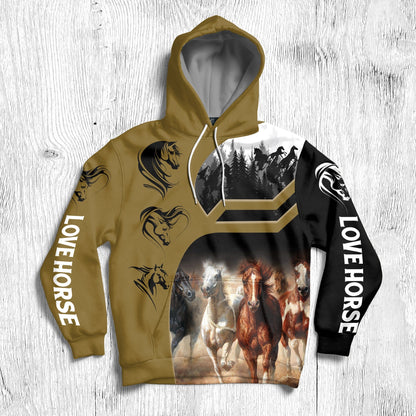 The Power Of Freedom Horses Pullover Premium Hoodie, Perfect Outfit For Men And Women On Christmas New Year Autumn Winter