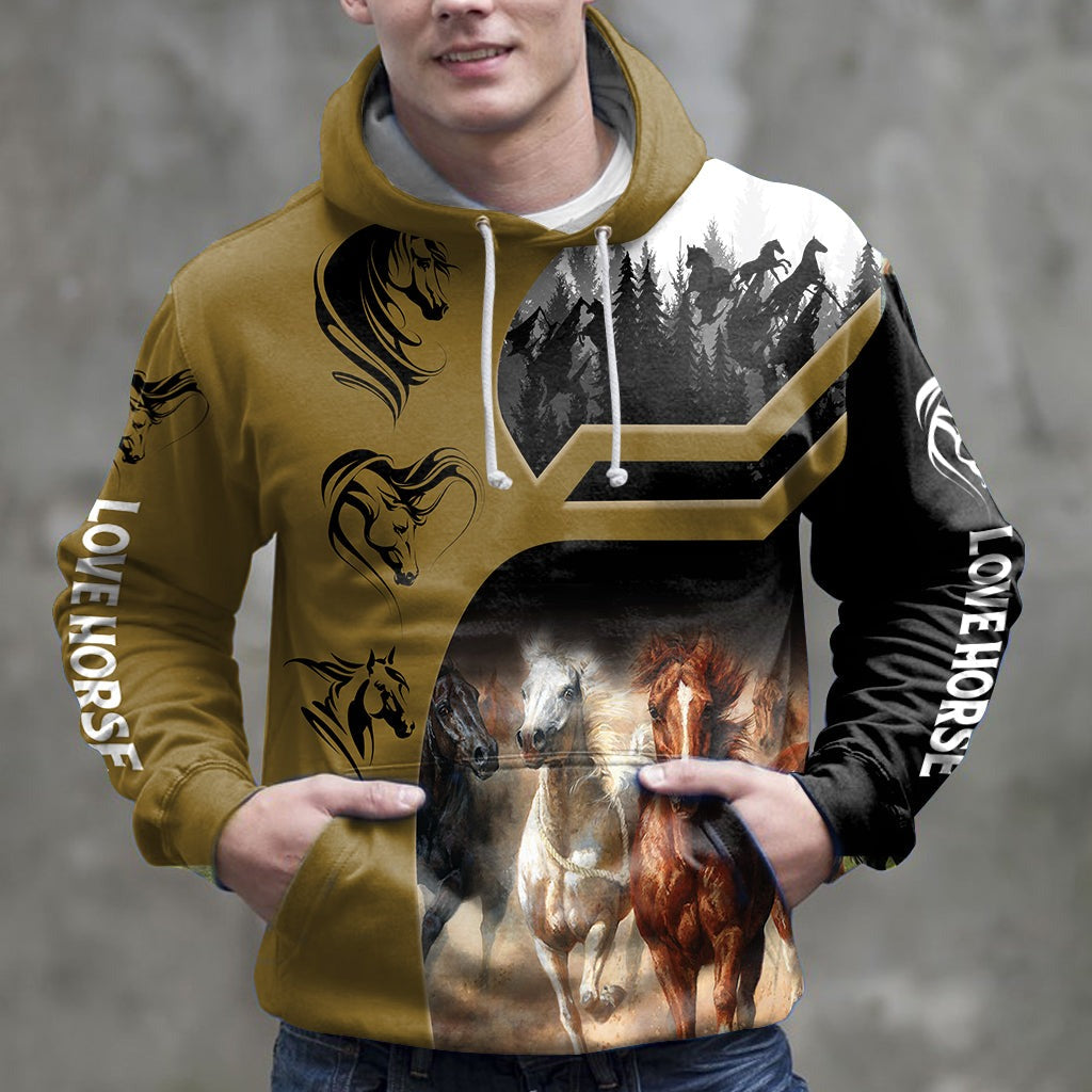 The Power Of Freedom Horses Pullover Premium Hoodie, Perfect Outfit For Men And Women On Christmas New Year Autumn Winter