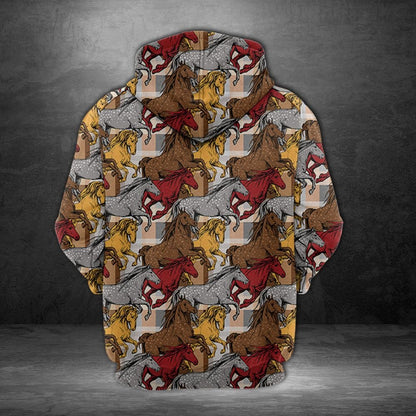 The Running Beautiful Horses Pullover Premium Hoodie, Perfect Outfit For Men And Women On Christmas New Year Autumn Winter