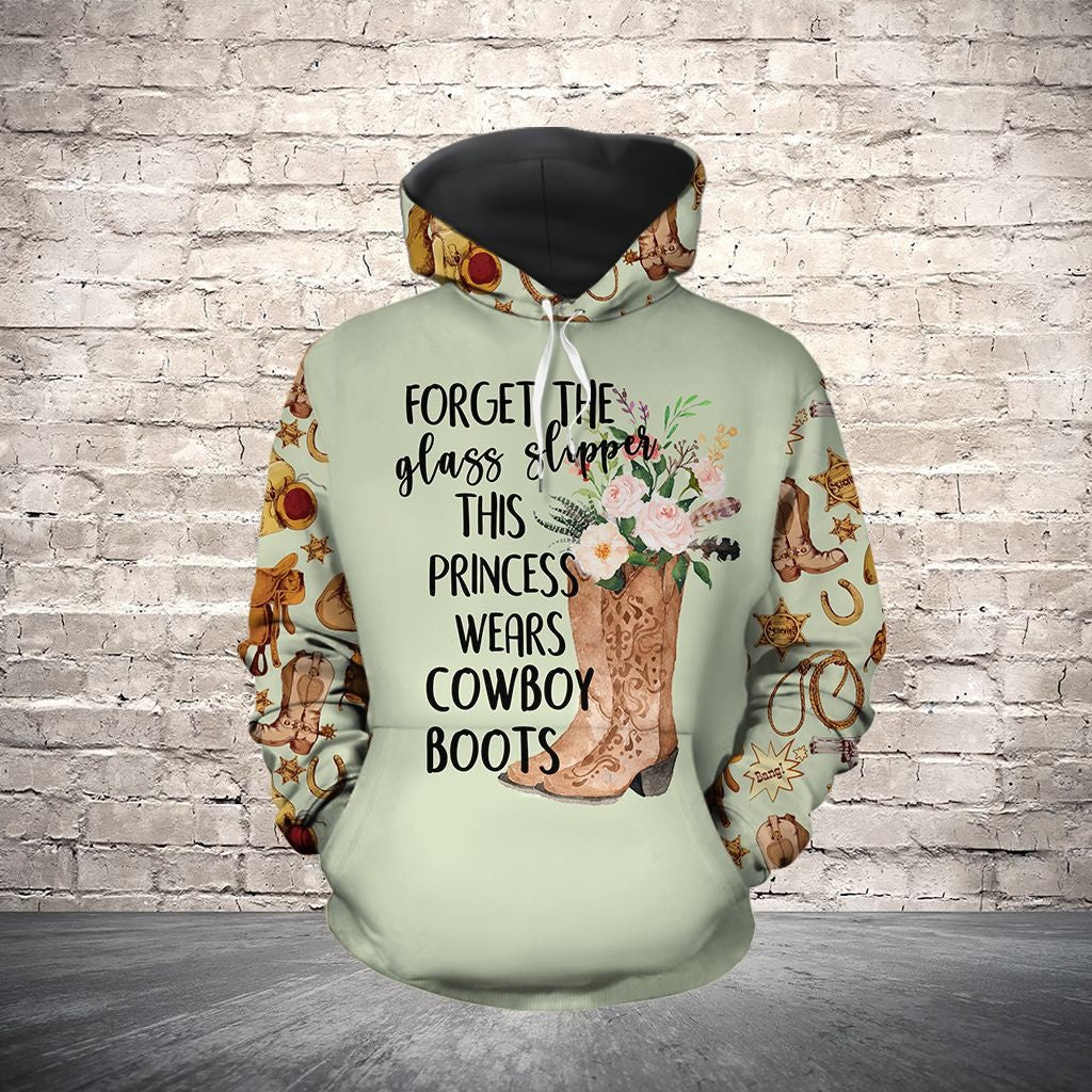 Cowboy Boots Flower Pullover Premium Hoodie, Perfect Outfit For Men And Women On Christmas New Year Autumn Winter