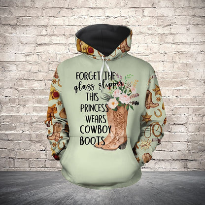 Cowboy Boots Flower Pullover Premium Hoodie, Perfect Outfit For Men And Women On Christmas New Year Autumn Winter