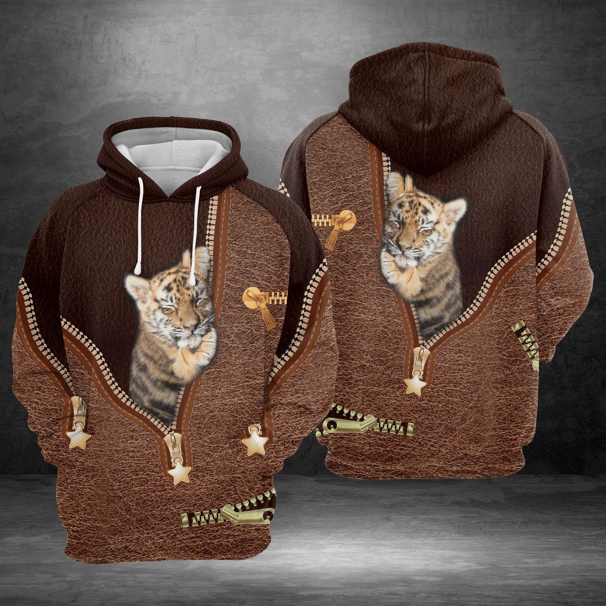 Little Tiger Leather Pullover Premium Hoodie, Perfect Outfit For Men And Women On Christmas New Year Autumn Winter