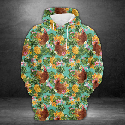 Chicken Tropical Pineapple Pullover Premium Hoodie, Perfect Outfit For Men And Women On Christmas New Year Autumn Winter