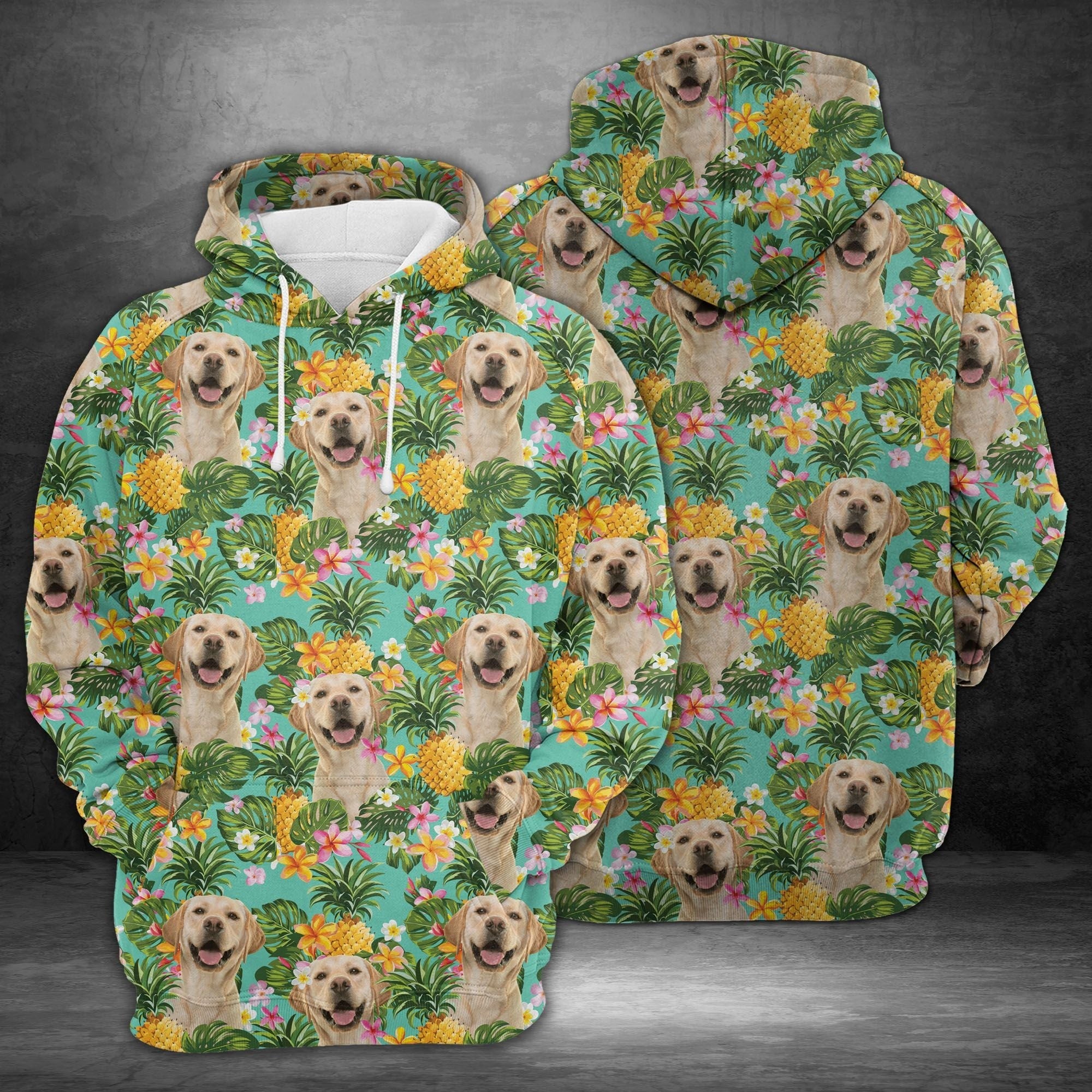 Labrador Retriever Tropical Pineapple Pullover Premium Hoodie, Perfect Outfit For Men And Women On Christmas New Year Autumn Winter