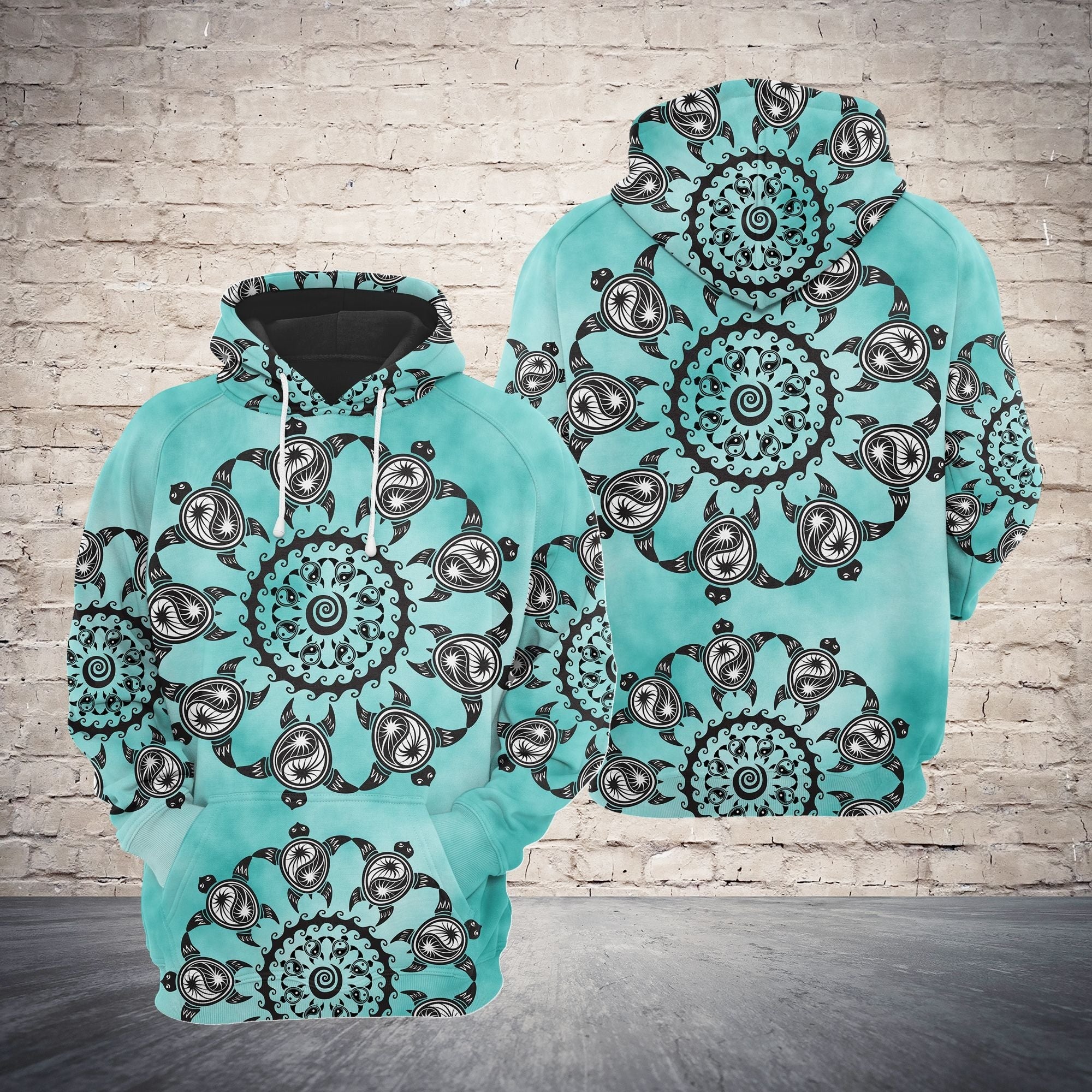 Turtle Mandala Pullover Premium Hoodie, Perfect Outfit For Men And Women On Christmas New Year Autumn Winter