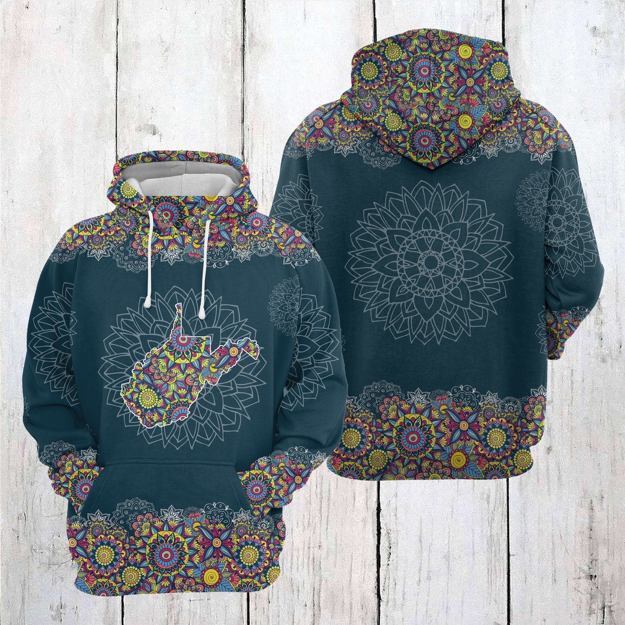 West Virginia Mandala Pullover Premium Hoodie, Perfect Outfit For Men And Women On Christmas New Year Autumn Winter