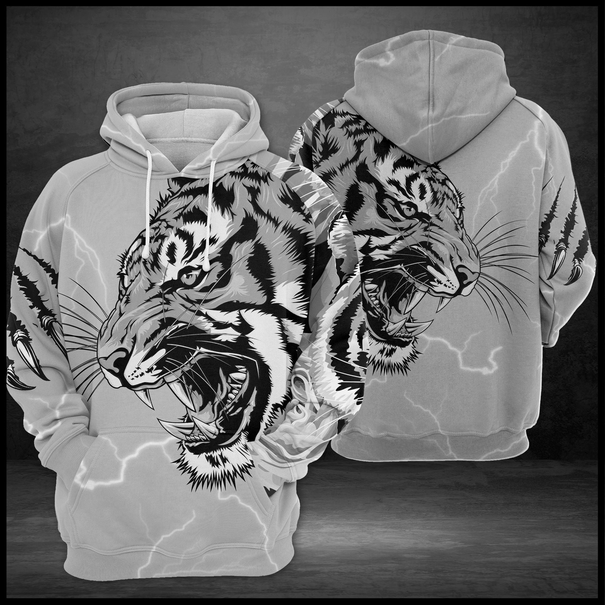 White Tiger Scratch Pullover Premium Hoodie, Perfect Outfit For Men And Women On Christmas New Year Autumn Winter