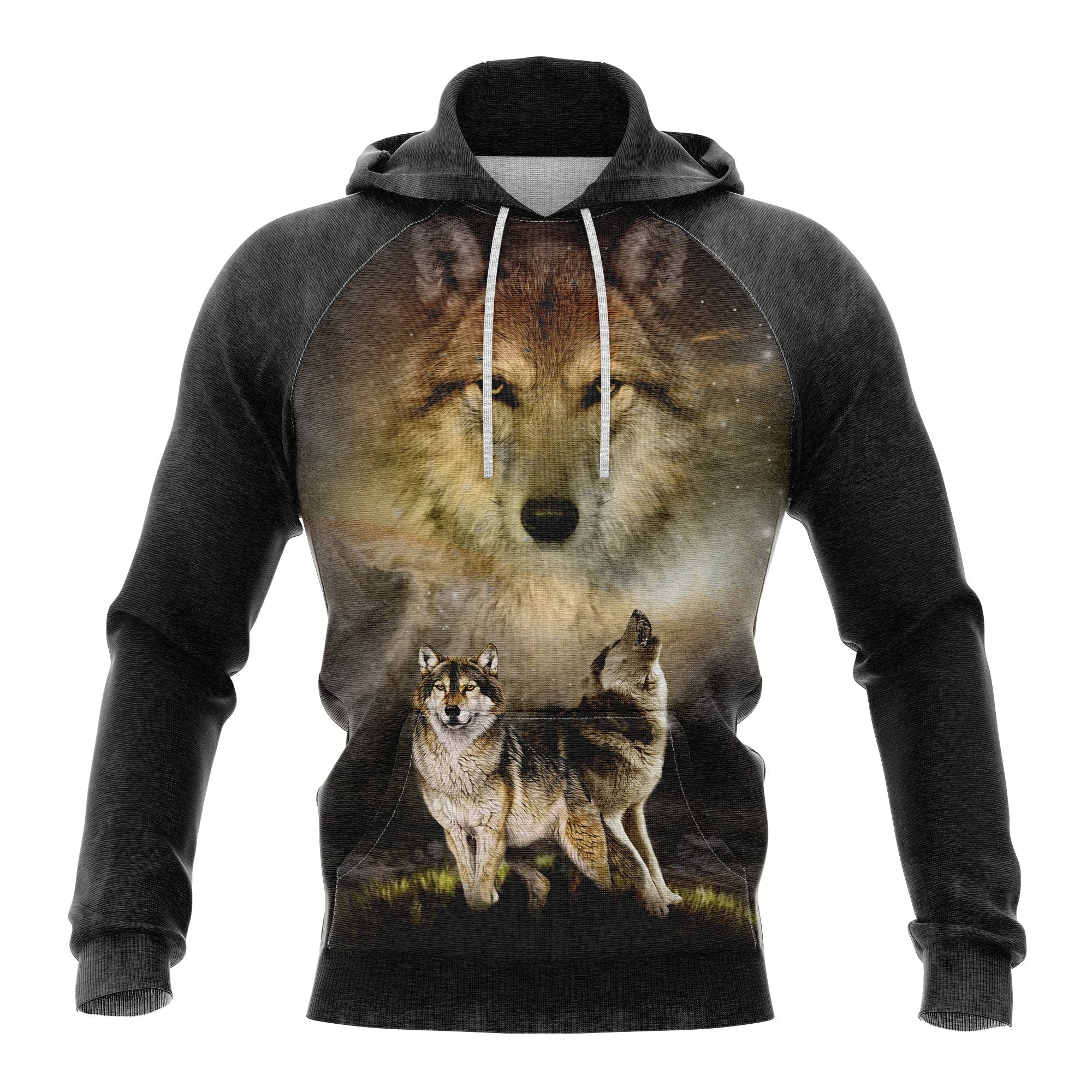 Wild Couple Wolf In Night Pullover Premium Hoodie, Perfect Outfit For Men And Women On Christmas New Year Autumn Winter