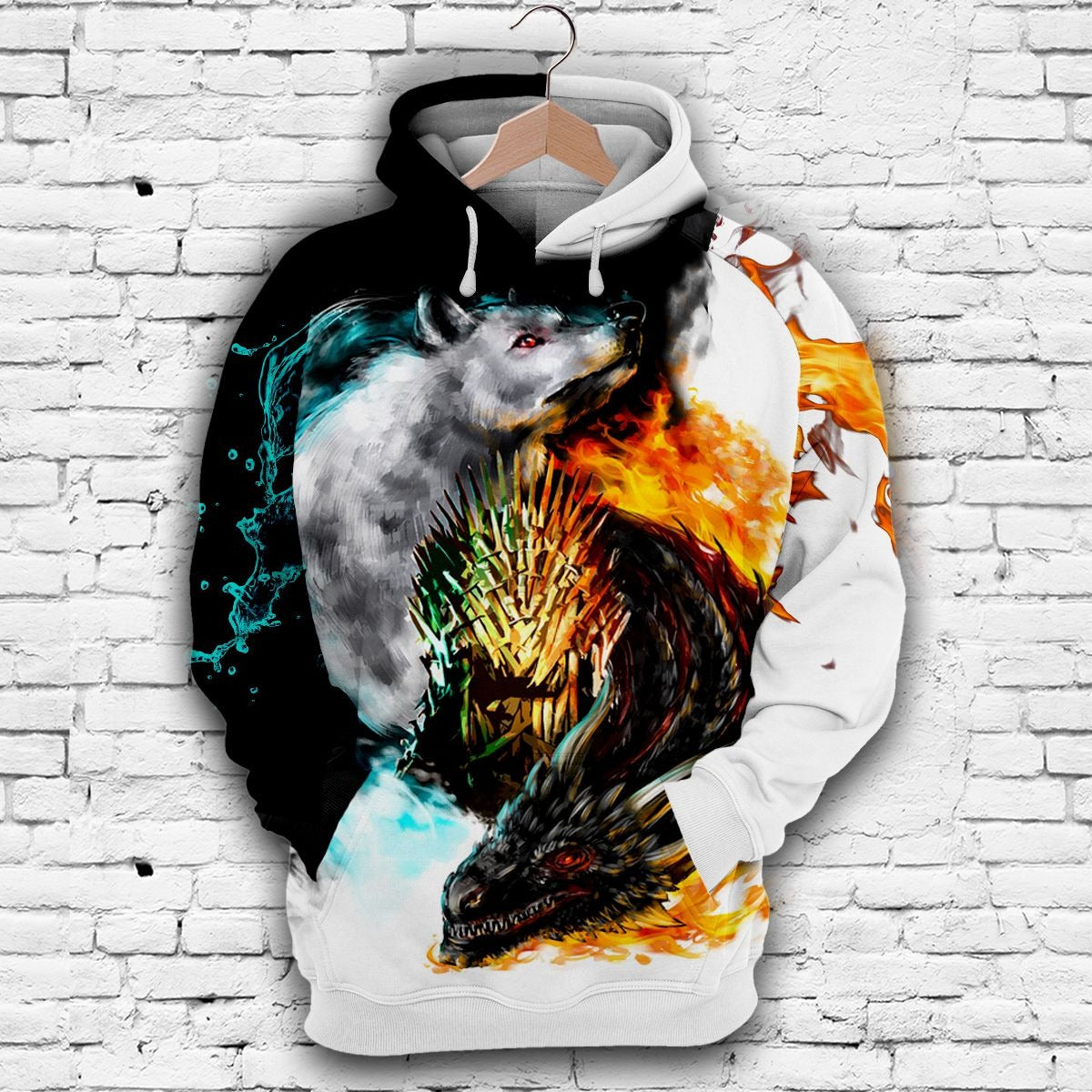 Wolf And Dragon Pullover Premium Hoodie, Perfect Outfit For Men And Women On Christmas New Year Autumn Winter