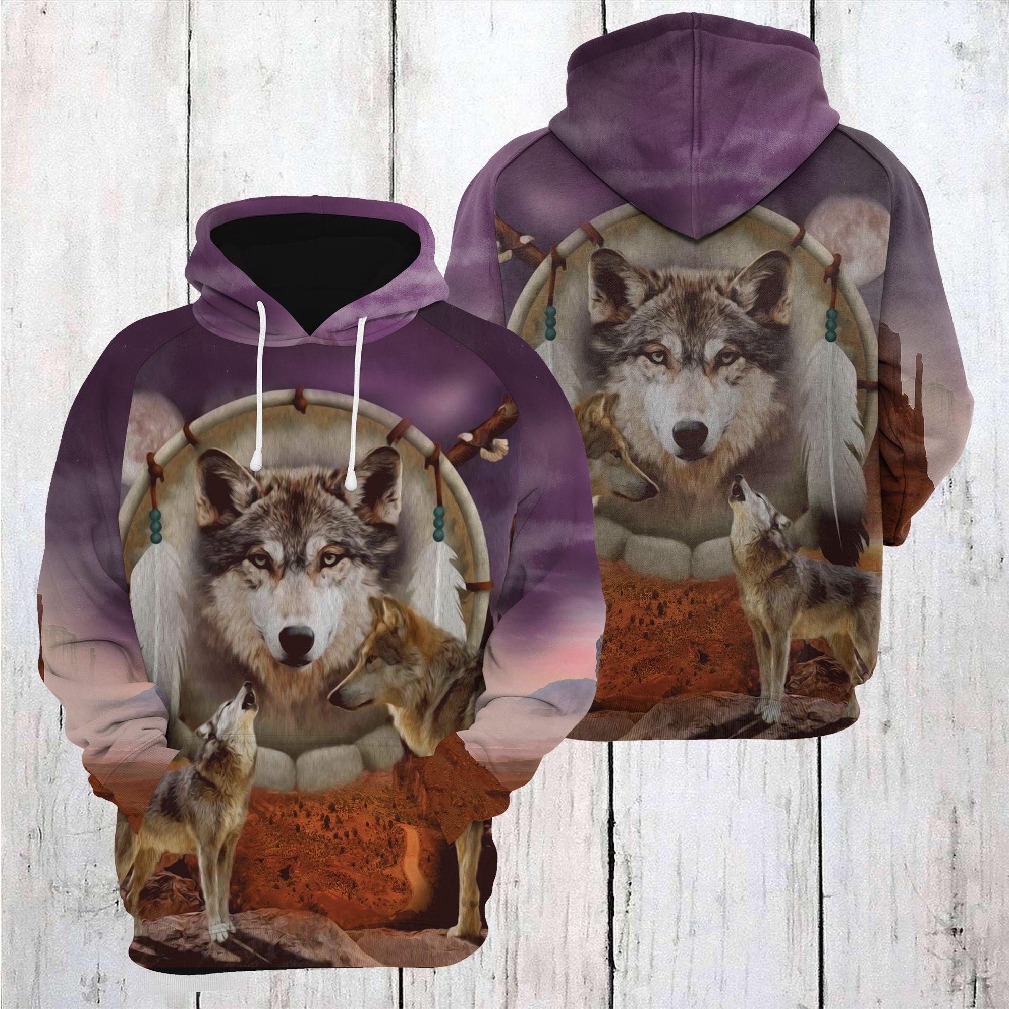 Wolf Family Dreamcatcher Pullover Premium Hoodie, Perfect Outfit For Men And Women On Christmas New Year Autumn Winter