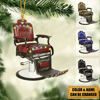 Barber Chair Personalized Christmas Ornament - Gift For Barber, Custom Acrylic Shape Ornament Decor