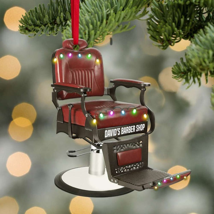 Barber Chair Personalized Christmas Ornament - Gift For Barber, Custom Acrylic Shape Ornament Decor