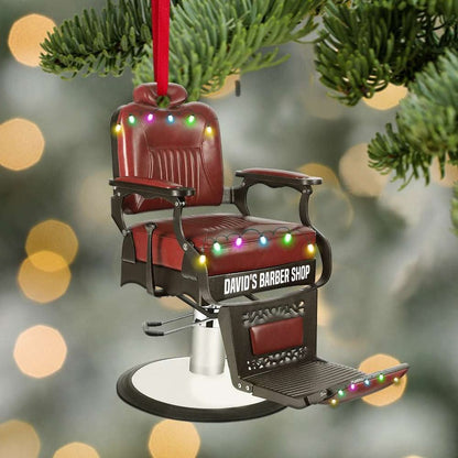 Barber Chair Personalized Christmas Ornament - Gift For Barber, Custom Acrylic Shape Ornament Decor
