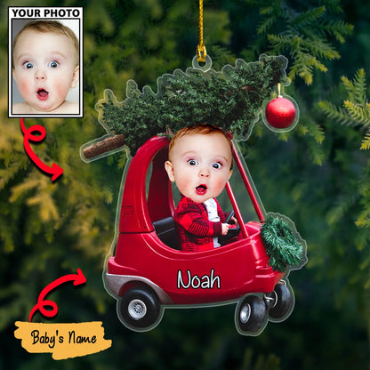 Custom Photo Baby’s First Christmas Pictures Ornament, Custom Shape Acrylic Ornament
