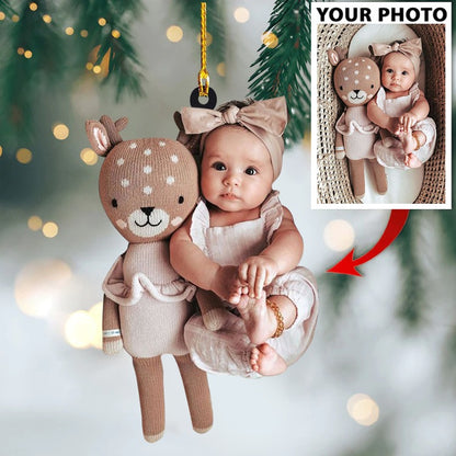Cute Baby Photo Ornament For Holiday, Custom Photo Shape Acrylic Ornament