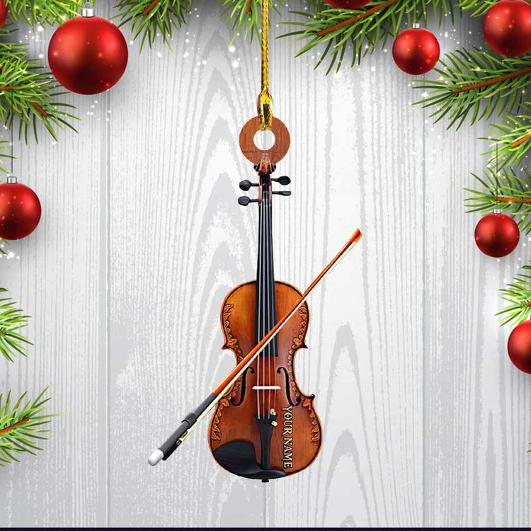 Personalized Violin Ornament, Custom Name Acrylic Ornament For Violin Lovers