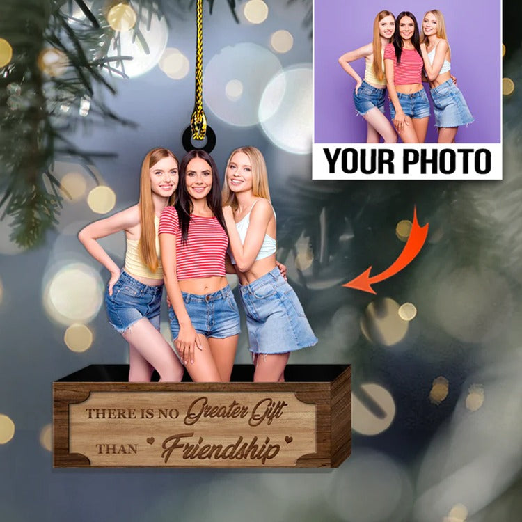 Custom Photo Ornament Friendship, Custom Shape Acrylic Ornament - Christmas Gift For Friendship