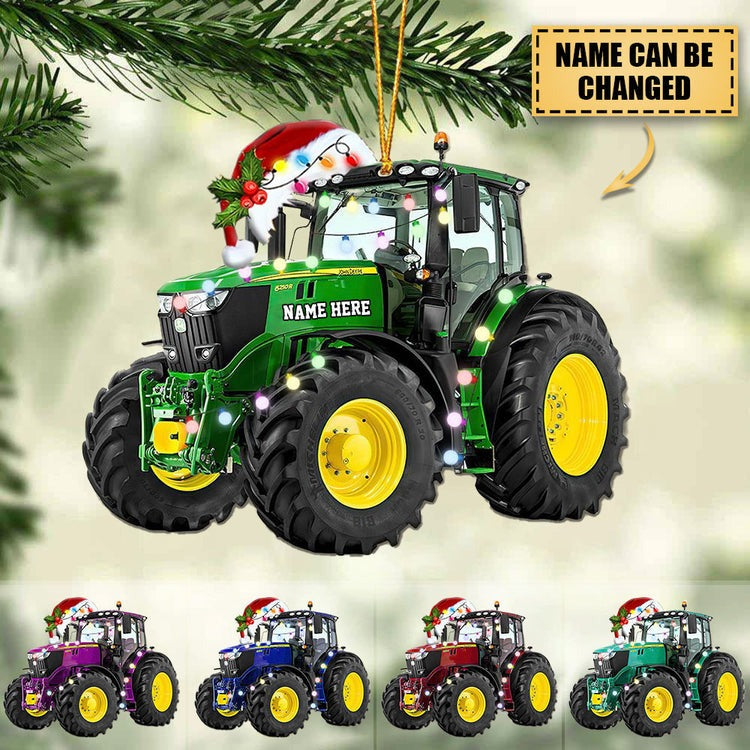 Personalized Tractor Christmas Ornament - Best Custom Shape Ornament For Farmer, Truck Ornament