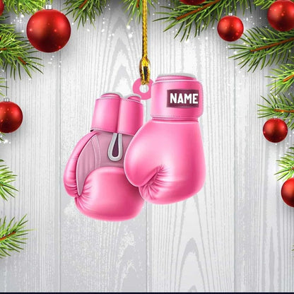 Personalized Boxing Glove Acrylic Christmas Ornament - Housewarming Gift, Sports Lover, UFC Decor Gift