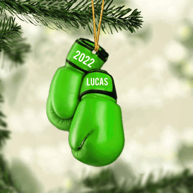 Personalized Boxing Glove Acrylic Christmas Ornament - Housewarming Gift, Sports Lover, UFC Decor Gift