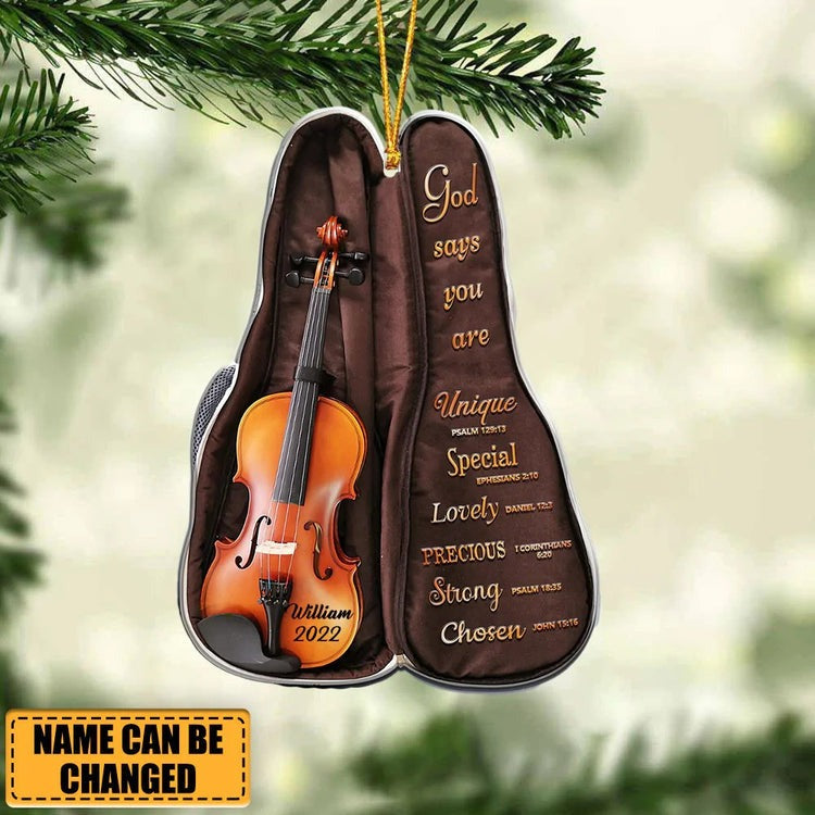 Personalized Violin Bag - Says You Are Christmas Ornament, Custom Name Acrylic Ornament for Violin Players