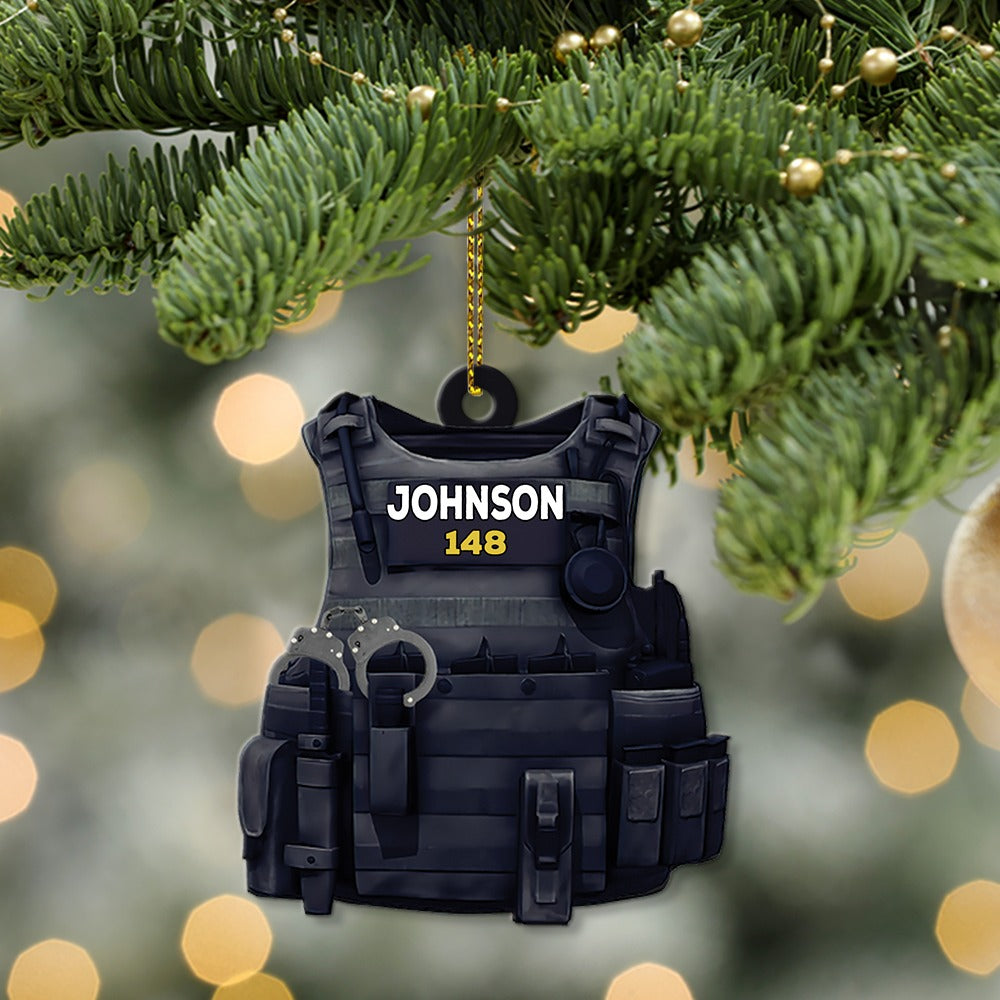 Custom Name Police Ornament Police Christmas Day - Police Gift