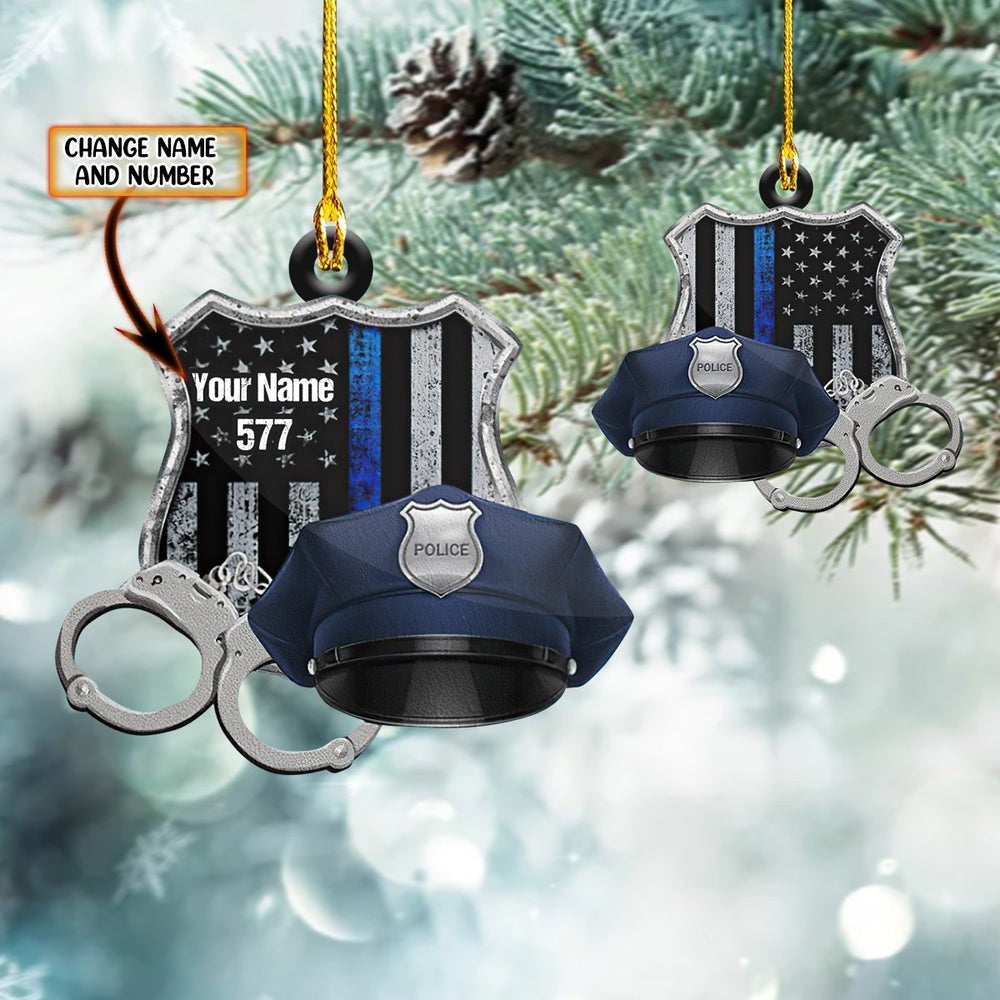 Personalized Police Combo Shaped Acrylic Ornament Christmas, Gift For Police, Christmas Decor