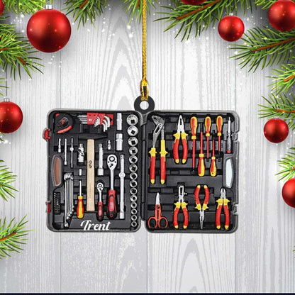 Customized Electrician Tool Bag Acrylic Ornament, Ornament For Electrician, Gift For Dad Electrician