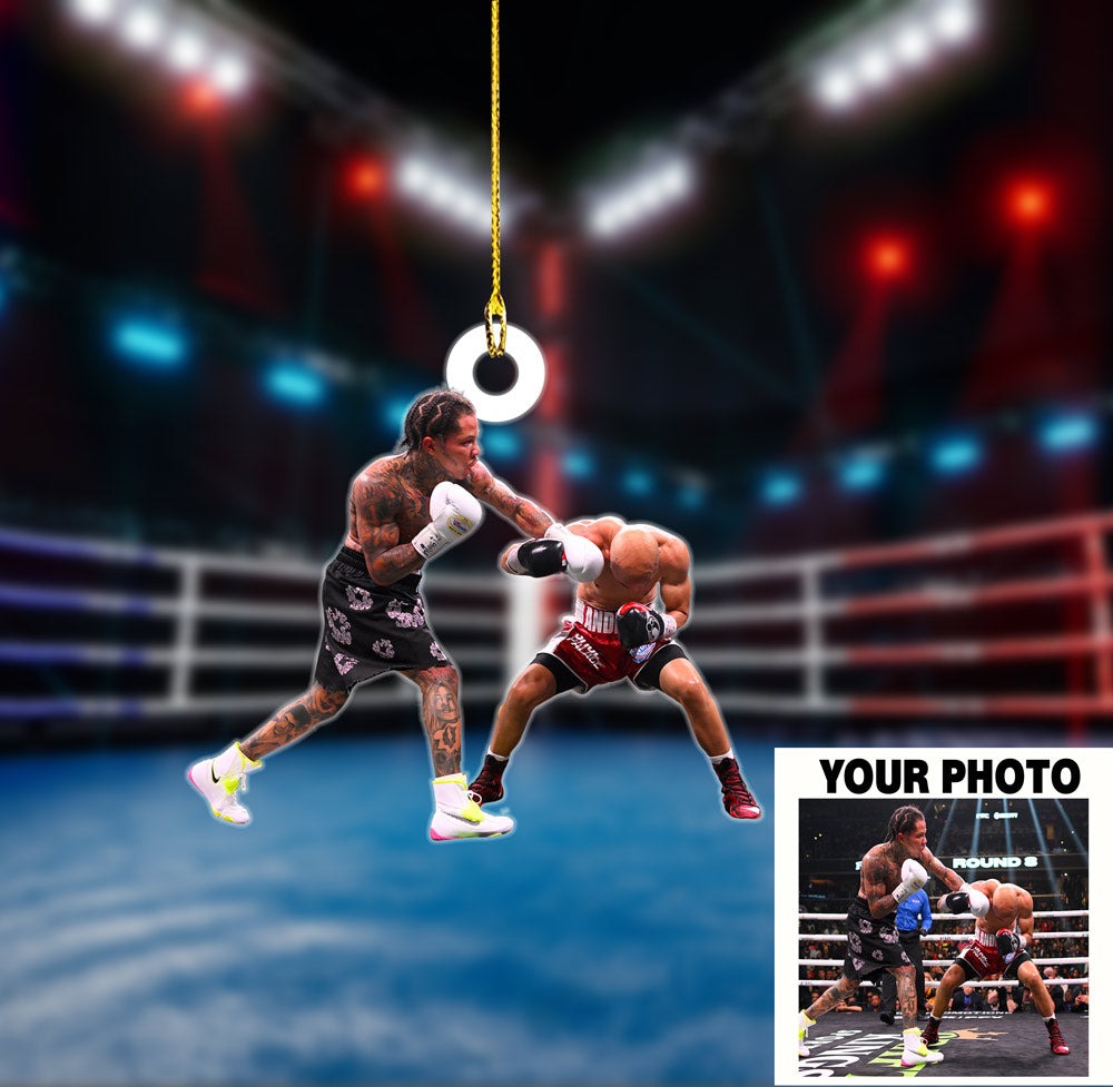 Custom Boxing Photo Acrylic Ornament, Custom Sport Photo Ornament, Christmas Ornament Decor