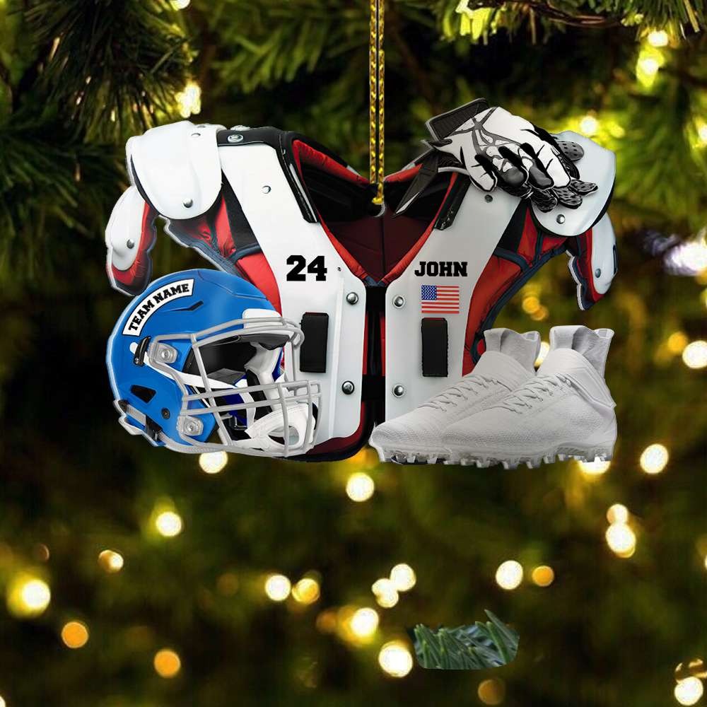 Personalized American Football Player Uniform Acrylic Ornament Gift For Football Lovers, Football Fans - Christmas Ornament Decor
