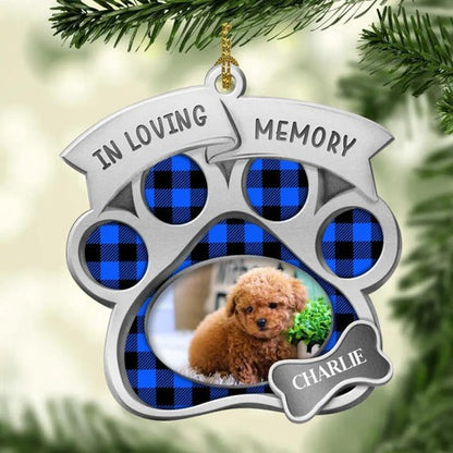 Customized Lovely Dog Photo Aluminum Ornament, Custom Pet In Loving Memory Photo Aluminum Ornament - Memorial Gift For Dog Lovers, Pet Lovers