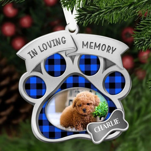 Customized Lovely Dog Photo Aluminum Ornament, Custom Pet In Loving Memory Photo Aluminum Ornament - Memorial Gift For Dog Lovers, Pet Lovers